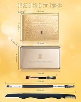 Eyebrow Powder Kit-2 Colors Eye Brow Tinting Powder Palette Long-Lasting Waterproof, Light Dark Grey Brown Brow Filler Product, Mother's Day Makeup Gift for Women Girl, with Mirror Brow Brush-Set 02