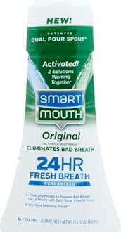 SmartMouth Original Activated Mouthwash - Adult Mouthwash for Fresh Breath - Oral Rinse for 24-Hour Bad Breath Relief with Twice Daily Use - Fresh Mint Flavor, 16 fl oz