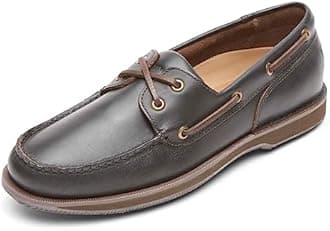 Rockport Men's Perth Mocassins, Womens 8, Chocolate Bark, 6