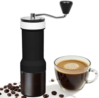 Mini Manual Coffee Grinder – 40 Adjustable Settings, Portable Hand Crank Mill with 30g Capacity, Conical Burr for Espresso, Pour Over, French Press | Perfect for Travel, Camping & Office