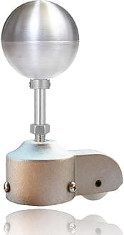 EKEV Flagpole Truck Pulley and Silver Anodized Top Ball Ornament Topper Set - Fit for Most Standard US Flag Poles (2" Truck & 3" Silver Ball)