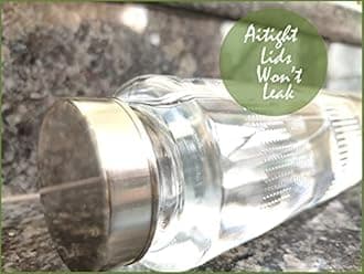Glass Food Grade Airtight Water Bottle with Leak-Proof Stainless Steel Lid - Water, Smoothie, Juicer and Beverage Glasses - 750ml (Set Of 1)