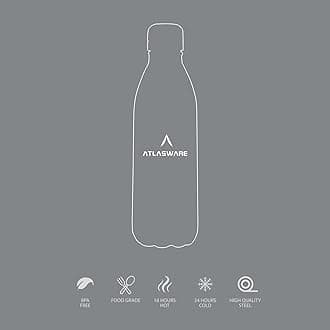 Atlasware Stainless Steel Vacuum Bottle, 1000 ml - Red