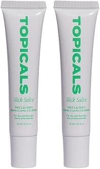 Topicals Slick Salve Mint Glossy Lip Balm | Soothes Discomfort, Strengthens Barrier & Provides Lasting Hydration & Relief | Vegan, Paraben-Free Formula w/Hyaluronic Acid (2 Pack, 0.5 Fl Oz Each)