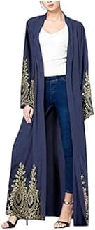 WSPLYSPJY Embroidered Women Open Abaya Muslim Dress Islamic Cardigan Dubai Kaftan Robe