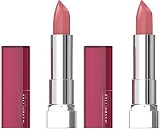 Maybelline Color Sensational Lipstick, Lip Makeup, Cream Finish, Hydrating Lipstick, Flush Punch, Nude Pink 0.15 oz (Pack of 2)