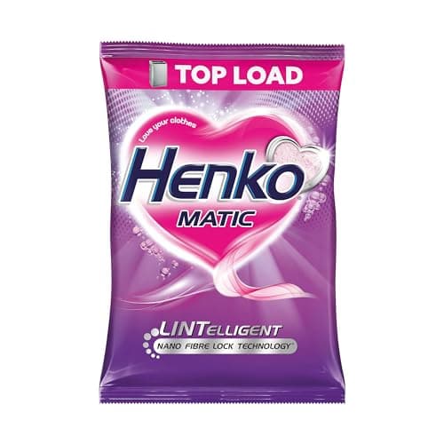 Henko Matic Top Load Detergent Powder 2 Kg Pouch With Power Of Lintelligent Nano Fiber Lock Technology|Laundry Detergent Powder For Tough Stain Removal|Dissolves Easily-Removes Tough Stains