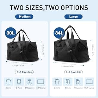 Weekender Bag, BAGSMART Travel Duffle Bag Carry On Bag Large Overnight Bag for Women
