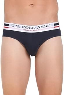 U.S. POLO ASSN. Mens Underwear Briefs Elastic Waistband Pure Cotton 3 Pack I006