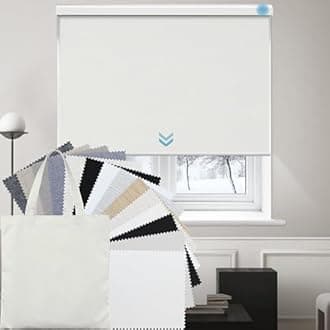 Roller Shade 100% Blackout Fabric Samples Shade Blind for Window Cordless Free Stop Blind Customized Size (Fabric Swatches)