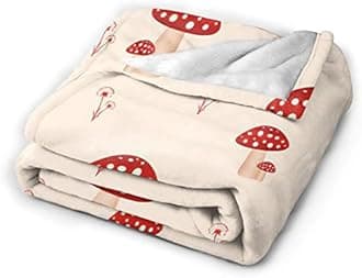 remzoke Mushroom Blanket for Girl Women Soft Warm Red Mushroom Stuff Decor Fl...