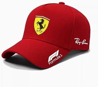 Car Baseball Cap for Ferrar-, Sun Hat Print Unisex Running Headgear, Adjustable Trucker Baseball Hat for Outdoor Sports Red