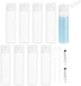 BENECREAT 10 Pack 18ml 0.6oz Small Travel Squeeze Bottles Refillable Makeup Foundation Container Travel Essentials Sample Bottles for Toiletries, Shampoo Toner Cosmetic