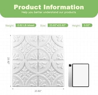 Art3d 48 (Pack Of 48) Wall Panel Traditional, White