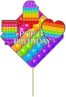 Pretty Ur Party Pop IT Cake Topper, Cake Toppers for Kids, Girls, Toddlers, Boys, Cake Decoration Item, Cake Accessories (Pop IT)