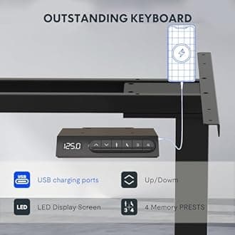 FLEXISPOT E6 MAX 160x80cm Electric Standing Desk with USB Dual Motors 3 Stage One Piece Height Adjustable Sit Stand Up with Memory Smart Panel(Black Frame+Black Top)