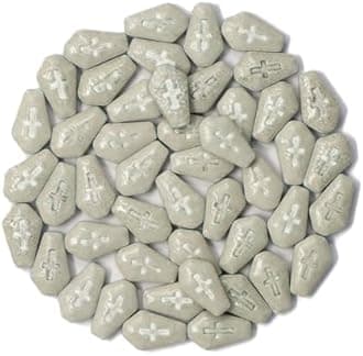 Mystic Sprinkles Halloween Candy Shape Sprinkles (Grey Coffins, 1 Pound Bag)