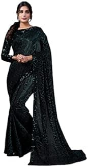 SRL Women's Woven & Lace Lycra Saree With Blouse