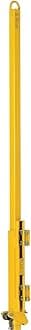 Global Industrial Steel Ladder Safety Post with Pull-Loop Handle, Yellow Powder Coated, 63"H, Automatic Locking Safety Bracket, For Easy Ingress and Egress Points