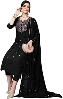 GoSriKi Women KASTURI BLACK-APL-GS_51477 Kurta with Pant & Dupatta (pack of 1)