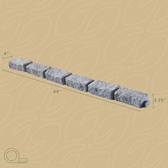 Beuta Landscape Edging | Garden Edging Borders | Non-Dig Faux Stone Bricks for Lawn Edging, Flowerbeds, Pathways, Gardens - 1 Pack | Each Section Has 6 Bricks 48"L x 4"W x 2.25"H | 3 Spikes | Gray