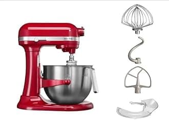 KitchenAid 6.9L Bowl-Lift Stand Mixer – 500W, Heavy-Duty Motor, 10-Speed, Stainless Steel Bowl, Empire Red – Professional Grade, Includes Flat Beater, Powerknead Dough Hook, and Wire Whip