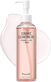 Parnell AHA Omija Ceramic Cleansing Oil 6.76 fl oz | Pore Purifying Sebum Control Deep Cleanser | AHA LHA PHA Omija | Non-Drying Korean Skincare (200ml)