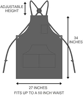 Hudson Durable Goods - Professional Grade Chef Apron for Kitchen, BBQ & Grill