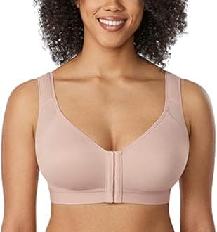 Delimira Women's Front Fastening Wireless Comfort Non Padded Back Support Bra