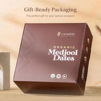 Laumiere Gourmet Fruits - Organic Jumbo Medjool Dates - Halal - 4.4 Lbs - Hygienic Tray Pack - Sealed with Nitrogen - Produced and Packed in California