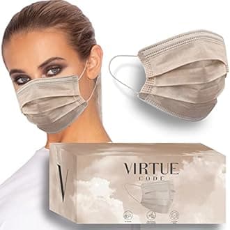 VIRTUE CODE On The Go Curved Face Masks - Soft 3 Ply Comfort 50 Disposable Face Masks