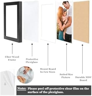 Art Street Set of 10 Individual Wall Photo Frame Black 5x7 Inches, with FREE hanging Accessories