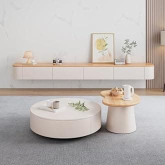 Floating TV Stand, Wall Mounted TV Shelves With Door,TV Media Console, Floating TV Cabinet Large Storage TV Bench Under TV (Wood, 240CM/94.4")