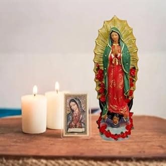 Virgen de Guadalupe Statues, 12-Inch Our Lady of Guadalupe Virgin Mary Statue, Large Virgencita Maria Estatua Resin Figurine