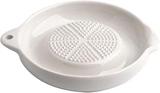 1 White Ceramics Grater Plate for Ginger Garlic Onion Cheese Lemon Chocolate Vegetables and Fruits, Feeding Tool for Baby