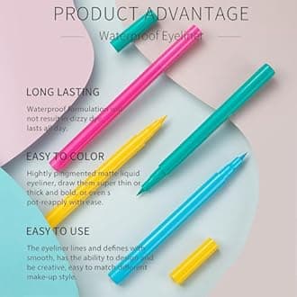 Liquid Eyeliner, Black Eyeliner Liquid, Long-lasting Colored Eyeliners, White Black Red Brown Green Purple Waterproof High-pigmented Colorful Eyeliners for Eye Makeup,1PC Black