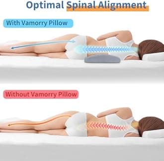 Cooling Lumbar Support Pillow for Bed Relief Lower Back Pain: Memory Foam Back Pillow for Sleeping - Gel Waist Wedge Pillow Side&Back and Stomach Sleepers - Lumbar Pillow for Office Chair/Couch/Car