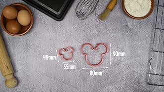 3Y-QY1O-ATW5 Mickey Mouse Ears Set of 2 Cookie, Biscuit, Pastry, Fondant Cutter, Plastic