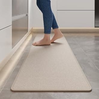 YDKGL Kitchen Rugs and Mats Non Slip Washable, Absorbent Runner Rugs for Kitchen, Front of Sink, Kitchen Mats for Floor，Easy to Clean and Maintain Kitchen Floor mat(Beige, 17"x59")