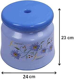 Kuber Industries Bathroom Stool|Plastic Stool for Bathroom|Anti-Slip with Strong Bearing|Solid Surface | Blue, 24D x 24W x 23H Cm