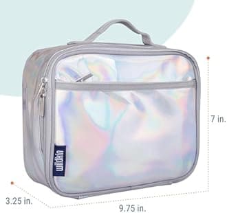 Wildkin Kids Insulated Lunch Box for Boys and Girls, Perfect Size for Packing Hot or Cold Snacks for School and Travel, Measures 9.75 x 7.5 x 3.25 Inches, Mom's Choice Award Winner (Holographic)