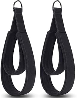 TOBWOLF 2PCS Pilates Double Loop Straps for Reformer, Feet Fitness Equipment Straps, Double Padded D-Ring Loops, Yoga Double Loop Straps Handle Straps, Pilates Reformer Accessories for Home and Gym