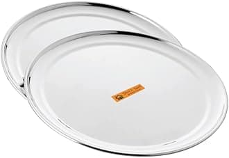 Shri & SamStainless Steel High Grade Shagun Dinner Plates (2 Pcs)