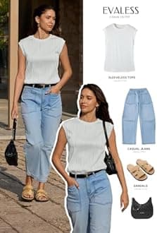 EVALESS Women's Short Sleeve T Shirts 2024 Fashion Casual Spring Summer Crew Neck Loose Fit Textured Tops Plain Basic Tee Blouses Clothes Brown Small