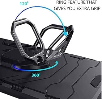 TheGiftKart Tough Armor Bumper Back Case Cover for OnePlus Nord CE 2 5G | Ring Holder & Kickstand in-Built | 360 Degree Protection Back Case Cover for OnePlus Nord CE2 5G (PC, TPU | Black Bumper)