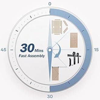 FREDBECK 42in x 80in Sliding Wood Barn Door with 7FT Barn Door Hardware Kit Included K Shape Solid Spruce Panel Sliding Door Double Surfaces Need to Assembly