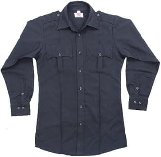 First Class 100% Polyester Long Sleeve Men's Uniform Shirt Black