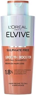 L'Oreal Paris Elvive Growth Booster Shampoo, Anti Hair Loss Shampoo, with Aminexil, Nianimacide and Ginger Extract, Reduces Hair Loss, 200ml
