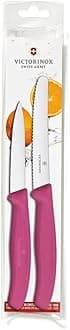 Victorinox Swiss Classic Paring Knife Set - Includes Exceptional Paring Knife & Utility Knife - Kitchen Knives for Home Essentials - Pink Handle, 2-Piece Set