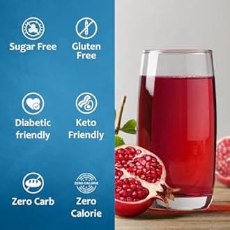 Syruvia Sugar-Free Pomegranate Syrup - 25.4 fl oz. Premium Flavoring Syrup. 0 Calories, Kosher, and Gluten-Free. Ideal for Enhancing Tea, Italian Sodas, Beverages, Desserts, Ice Cream, Cocktails, and Mocktails.
